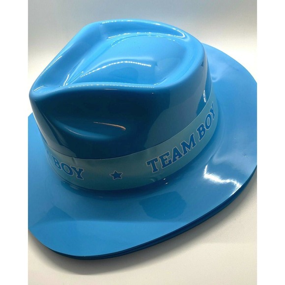 9 PACK GENDER REVEAL Adult Fedora Hats Blue BABY SHOWER 9 HATS Amscan Team Boy - Picture 1 of 8